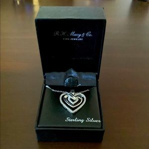 Sterling silver Diamond Heart Necklace in box